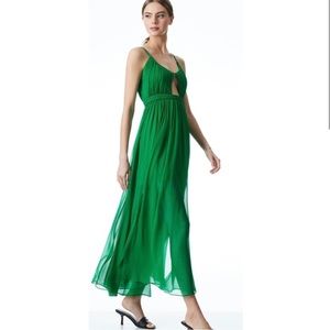 Alice & Olivia Emerald Green Cutout Dress